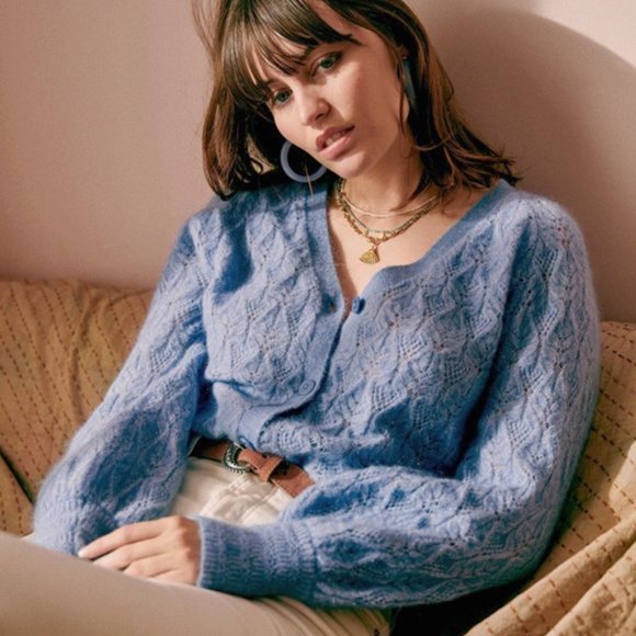 Sezane Alma Cardigan In Blue 